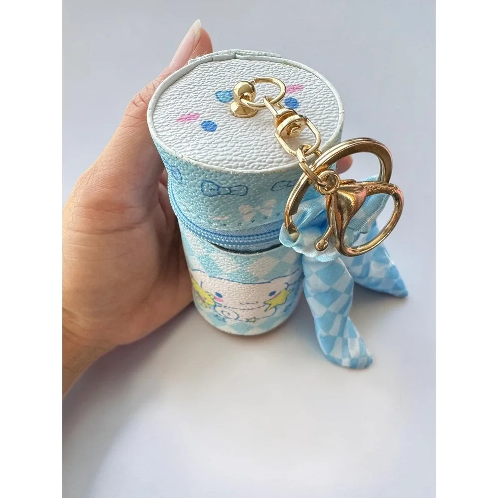 Sanrio Cinnamoroll Pouch Keychain Zipper Bag Charm Blue Kawaii Accessories
